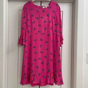 DVF Floral Ruffle Cuff Dress